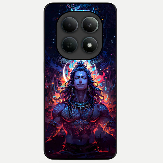  Divine Fire Shiv Glass Case For Poco M8 back cover – full design glossy printed glass finish