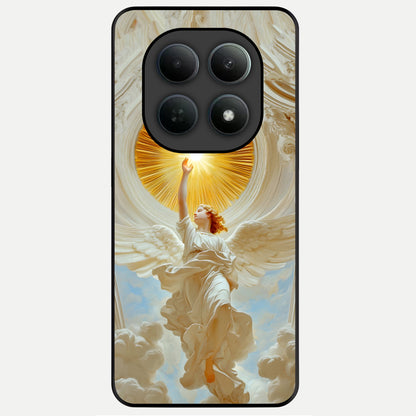  Divine Light Angel Glass Case For Poco M8 back cover – full design glossy printed glass finish
