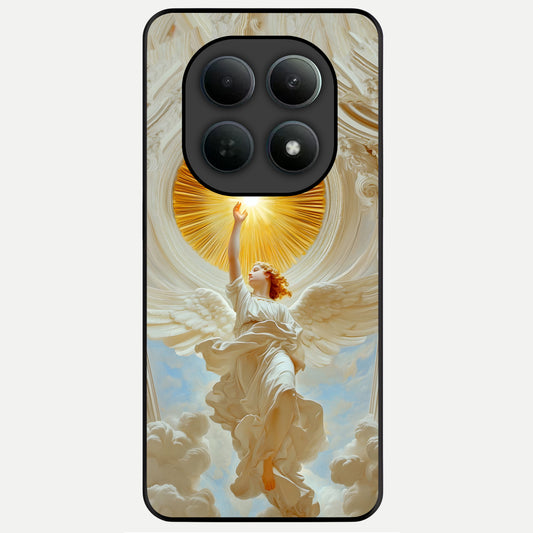  Divine Light Angel Glass Case For Poco M8 back cover – full design glossy printed glass finish