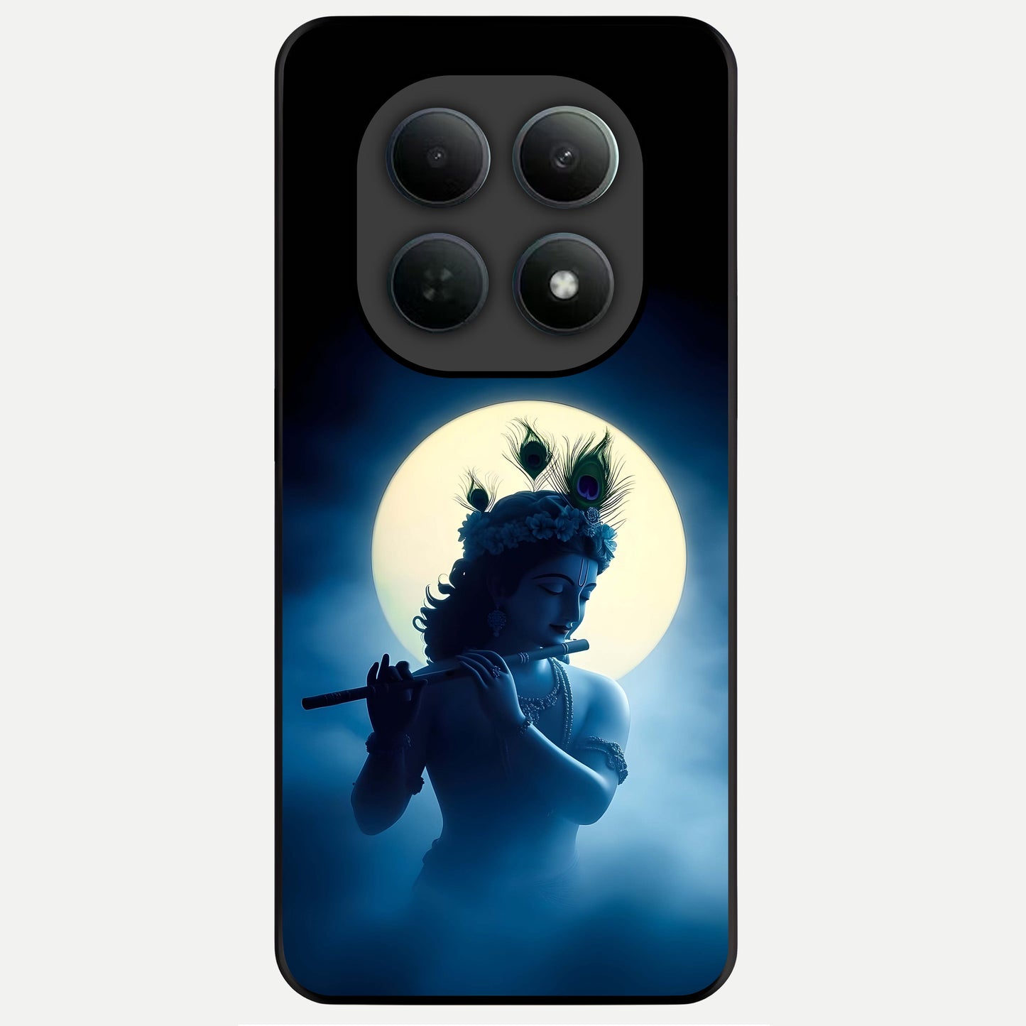  Divine Moon Flute Glass Case For Poco M8 back cover – full design glossy printed glass finish
