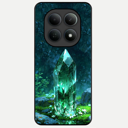  Emerald Light Crystal Glass Case For Poco M8 back cover – full design glossy printed glass finish