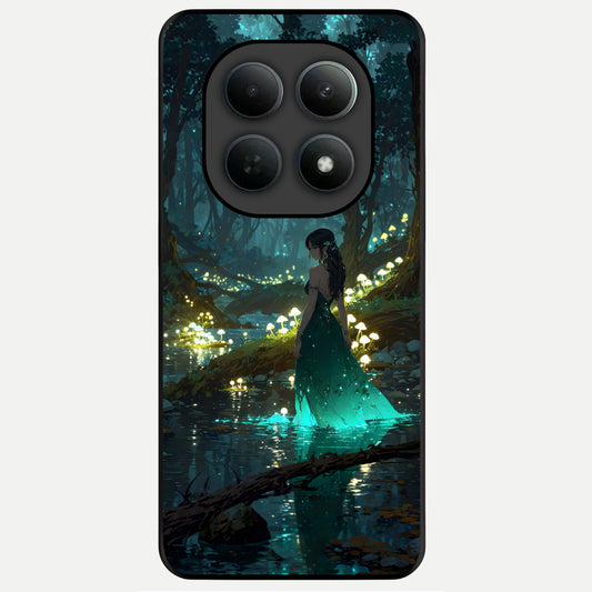  Enchanted Forest Glow Glass Case For Poco M8 back cover – full design glossy printed glass finish