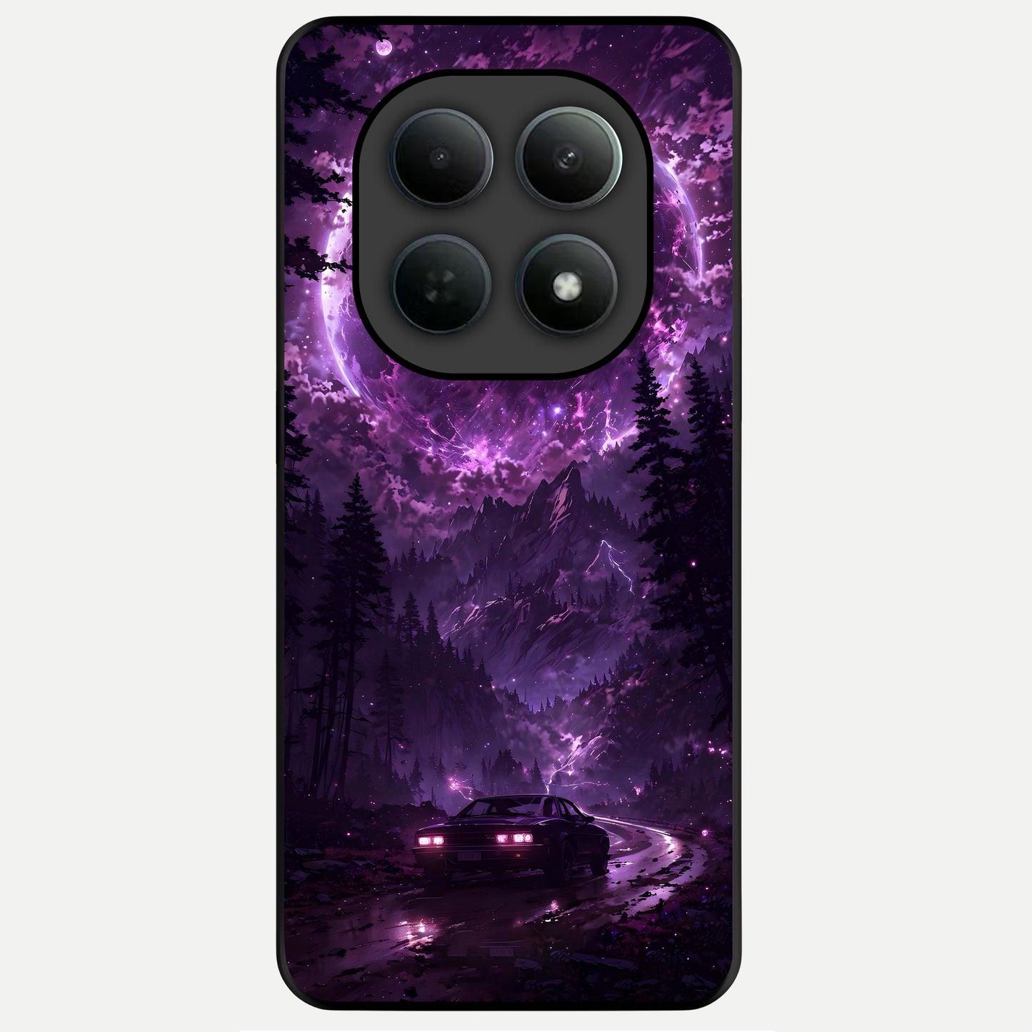  Eternal Cosmic Drive Glass Case For Poco M8 back cover – full design glossy printed glass finish