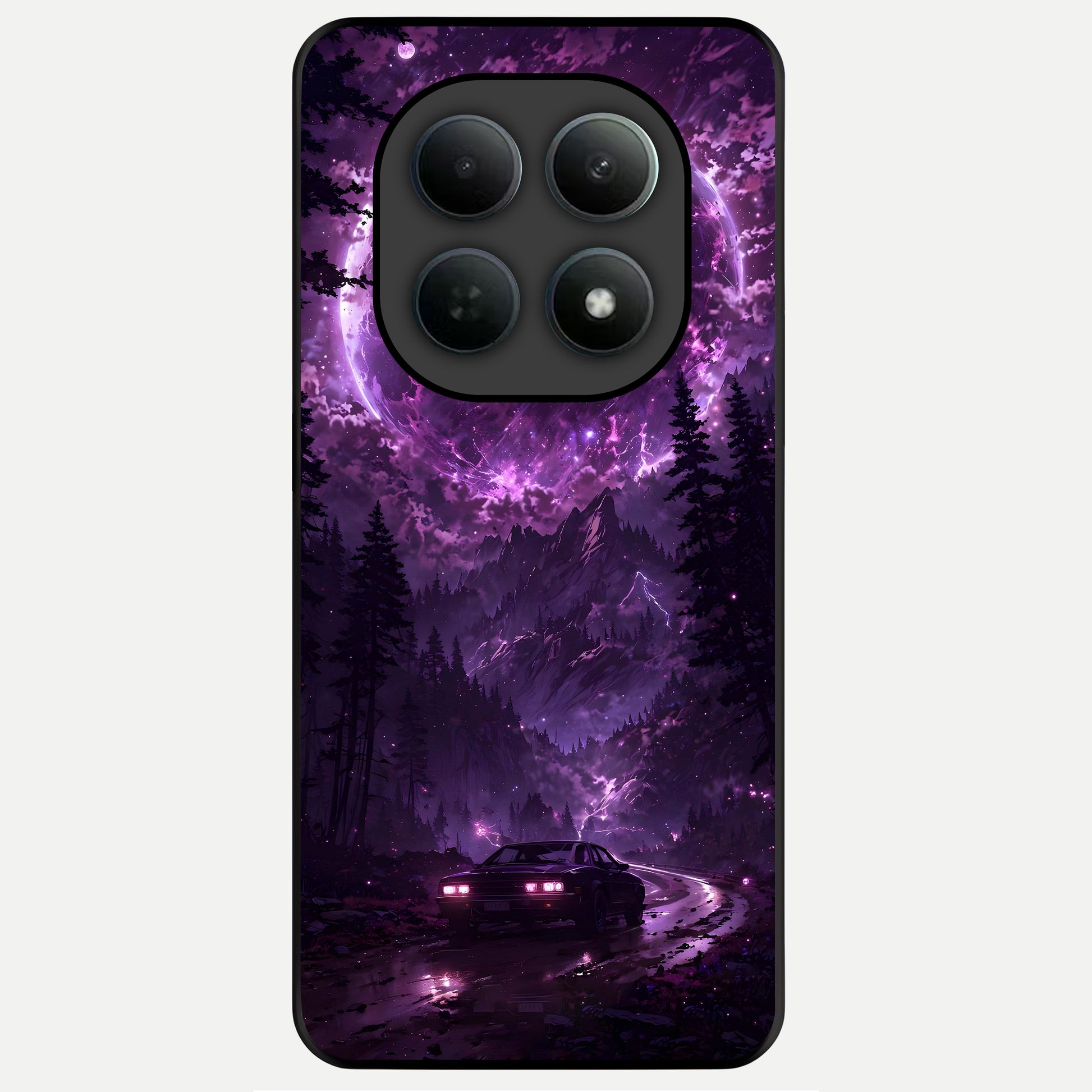  Eternal Cosmic Drive Glass Case For Poco M8 back cover – full design glossy printed glass finish