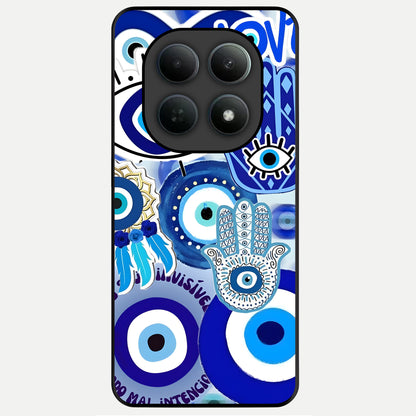  Evil Eyes Dream Glass Case For Poco M8 back cover – full design glossy printed glass finish