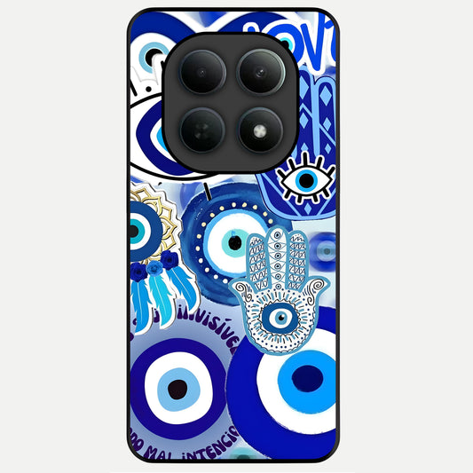 Evil Eyes Dream Glass Case For Poco M8 back cover – full design glossy printed glass finish