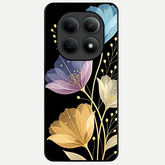  Flower Bloom Glow Glass Case For Poco M8 back cover – full design glossy printed glass finish