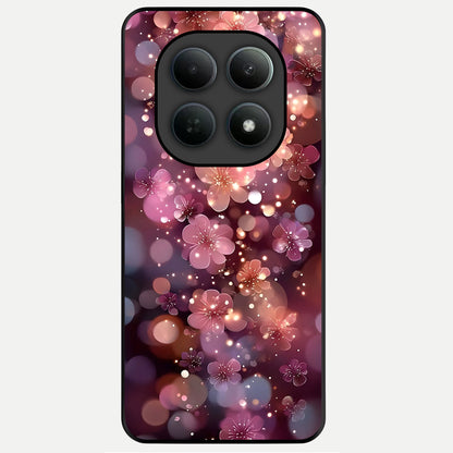 Glowing Petal Bliss Glass Case For Poco M8 back cover – full design glossy printed glass finish