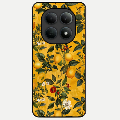  Golden Lemon Field Glass Case For Poco M8 back cover – full design glossy printed glass finish