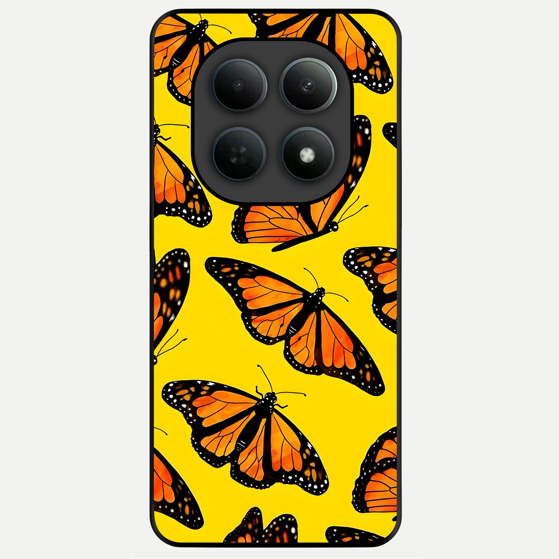  Golden Wing Flight Glass Case For Poco M8 back cover – full design glossy printed glass finish