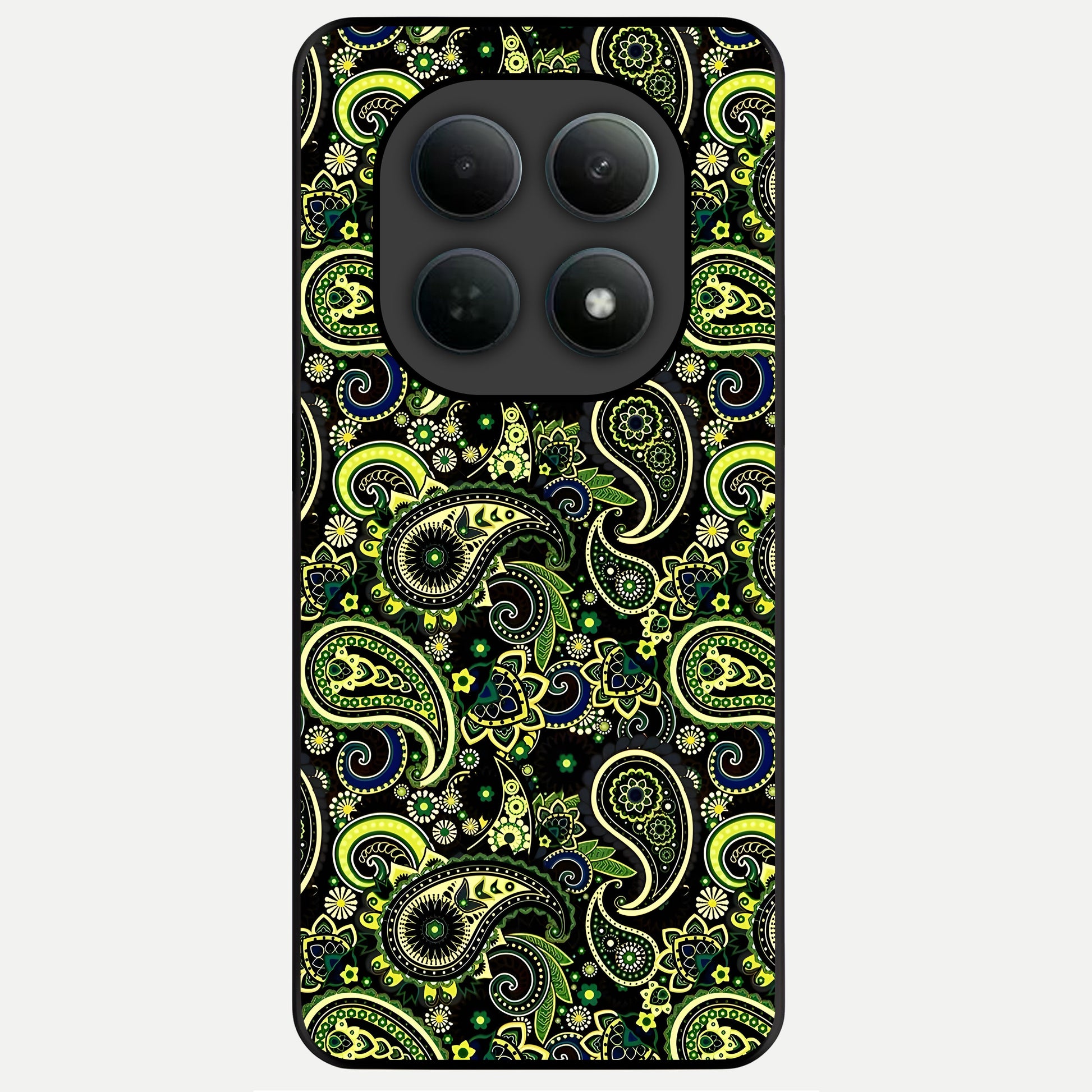  Green Lemon Glass Case For Poco M8 back cover – full design glossy printed glass finish