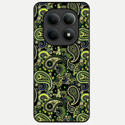  Green Lemon Glass Case For Poco M8 back cover – full design glossy printed glass finish
