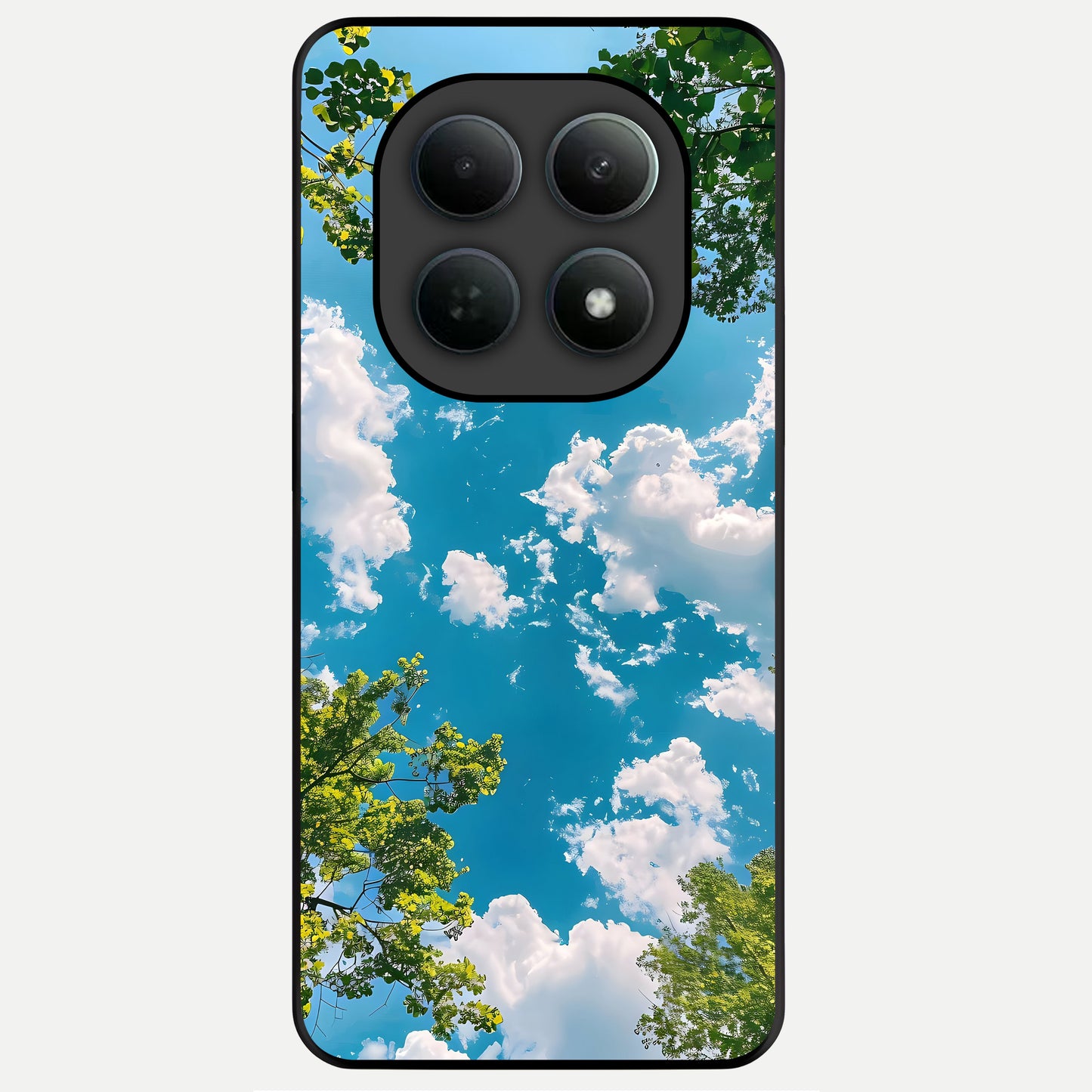 Green Moon Energy Glass Case For Poco M8 back cover – full design glossy printed glass finish