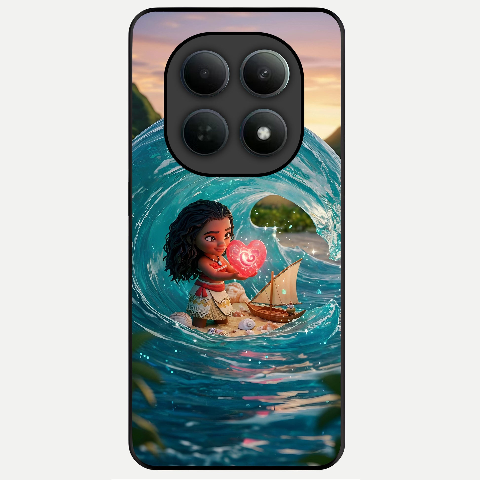  Heart of Ocean Glass Case For Poco M8 back cover – full design glossy printed glass finish