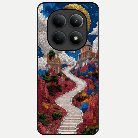  Heavenly Moon Path Glass Case For Poco M8 back cover – full design glossy printed glass finish