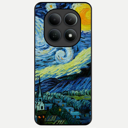  Inspired Van Gogh Art Glass Case For Poco M8 back cover – full design glossy printed glass finish