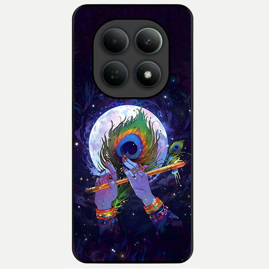  Krishna Hands Art Glass Case For Poco M8 back cover – full design glossy printed glass finish