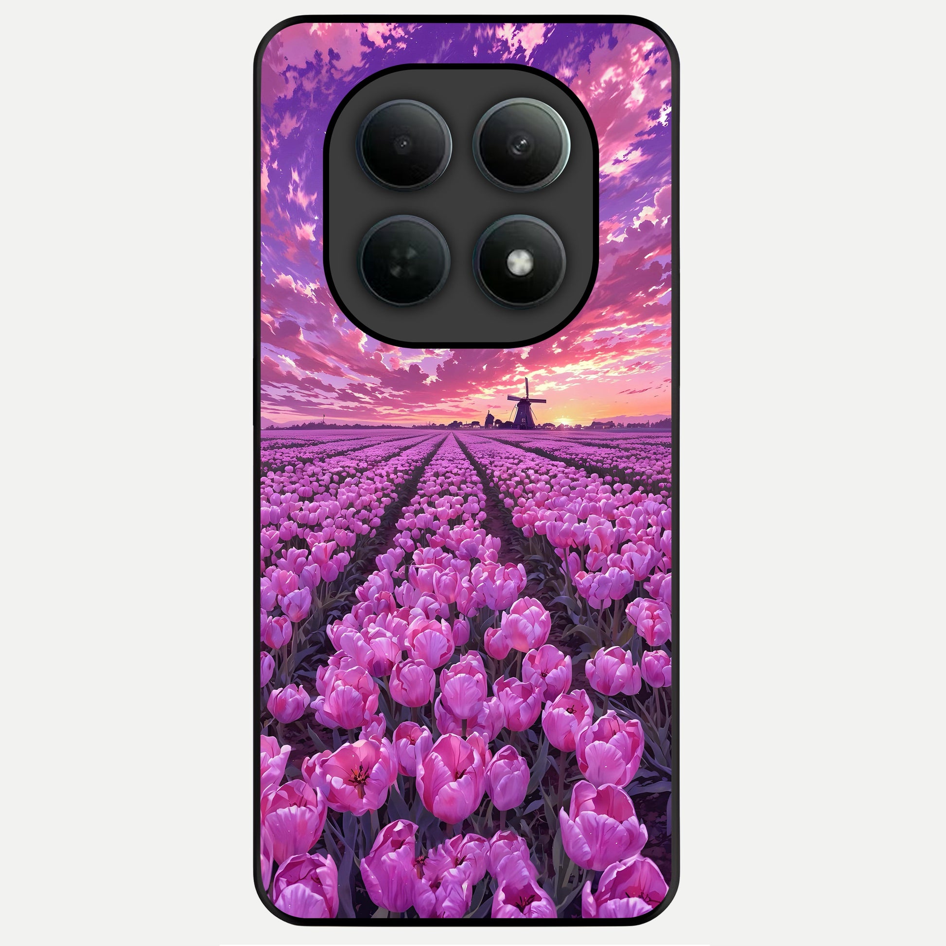  Lavender Dream Skies Glass Case For Poco M8 back cover – full design glossy printed glass finish