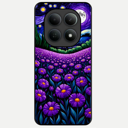  Lavender Moon Field Glass Case For Poco M8 back cover – full design glossy printed glass finish