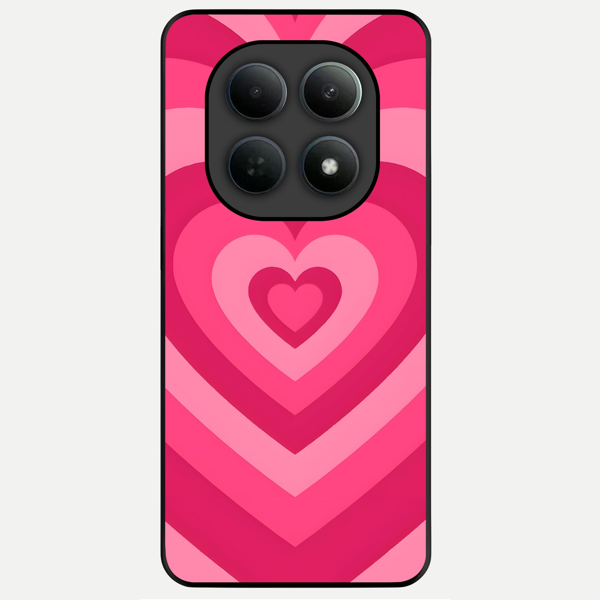  Layered Love Hearts Glass Case For Poco M8 back cover – full design glossy printed glass finish
