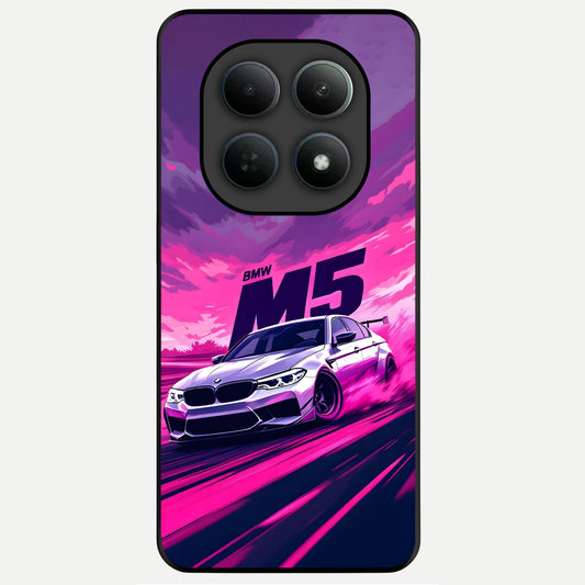  MS Neon Car Glass Case For Poco M8 back cover – full design glossy printed glass finish