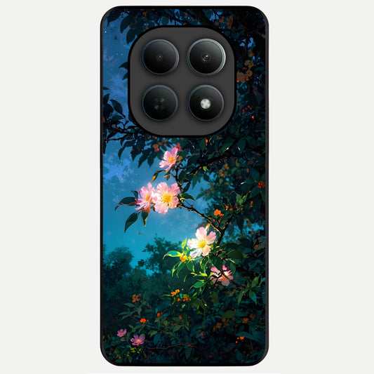  Midnight Bloom Glow Glass Case For Poco M8 back cover – full design glossy printed glass finish