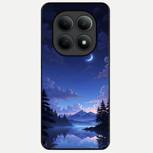  Midnight Lake Peace Glass Case For Poco M8 back cover – full design glossy printed glass finish