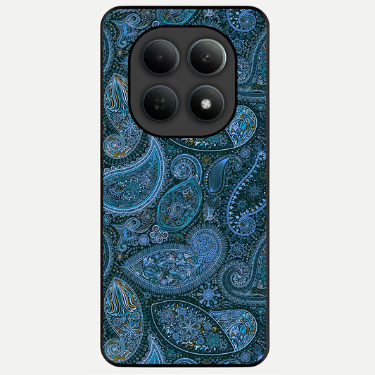  Midnight Paisley Glow Glass Case For Poco M8 back cover – full design glossy printed glass finish