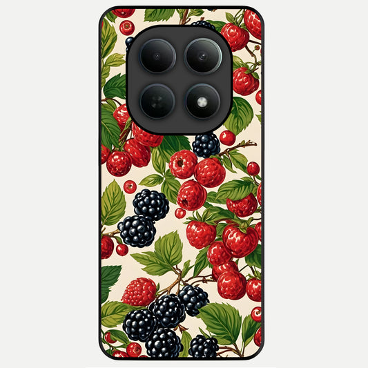  Mixed Berry Collage Glass Case For Poco M8 back cover – full design glossy printed glass finish