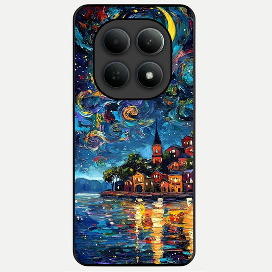  Moonlight Harbor Glow Glass Case For Poco M8 back cover – full design glossy printed glass finish