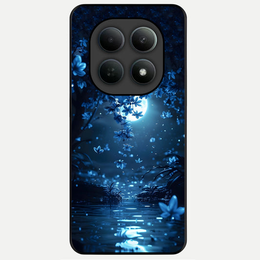  Moonlight Petal Dream Glass Case For Poco M8 back cover – full design glossy printed glass finish