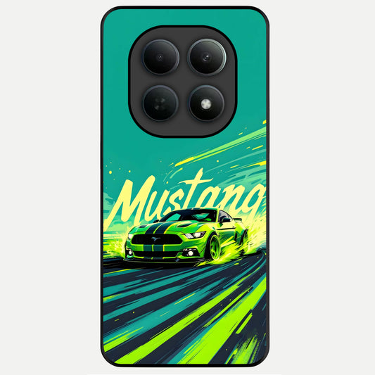  Mustang Bang Glass Case For Poco M8 back cover – full design glossy printed glass finish