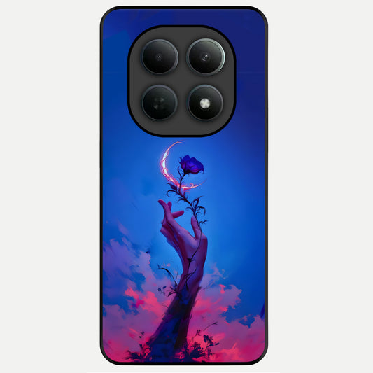 Mystic Hand Glass Case For Poco M8 back cover – full design glossy printed glass finish