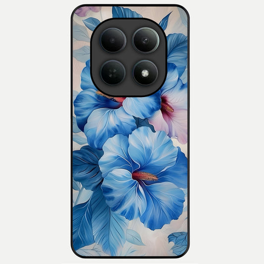  Ocean Hibiscus Grace Glass Case For Poco M8 back cover – full design glossy printed glass finish