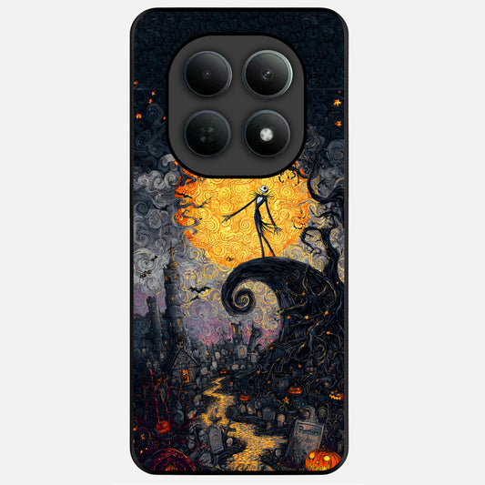  Pumpkin Moonlight Tale Glass Case For Poco M8 back cover – full design glossy printed glass finish