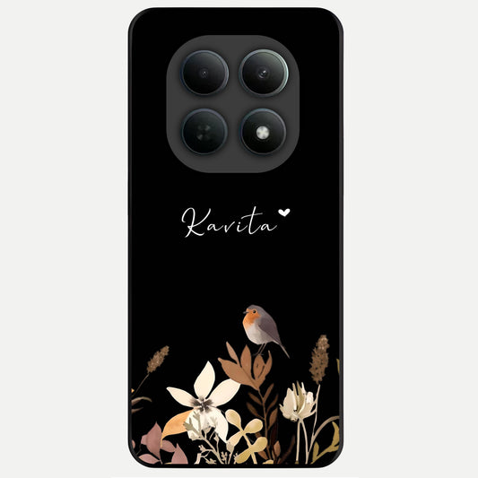  Quiet Garden Tune Custom Name Glass Case For Poco M8 back cover – full design glossy printed glass finish