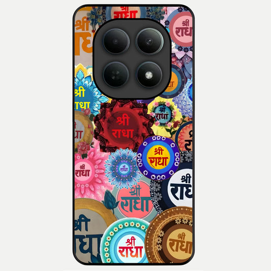  Radha Divine Bloom Glass Case For Poco M8 back cover – full design glossy printed glass finish