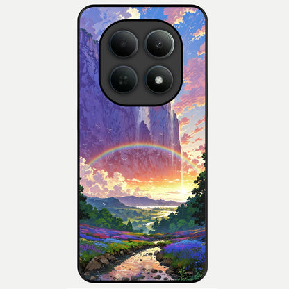  Rainbow Valley Dream Glass Case For Poco M8 back cover – full design glossy printed glass finish