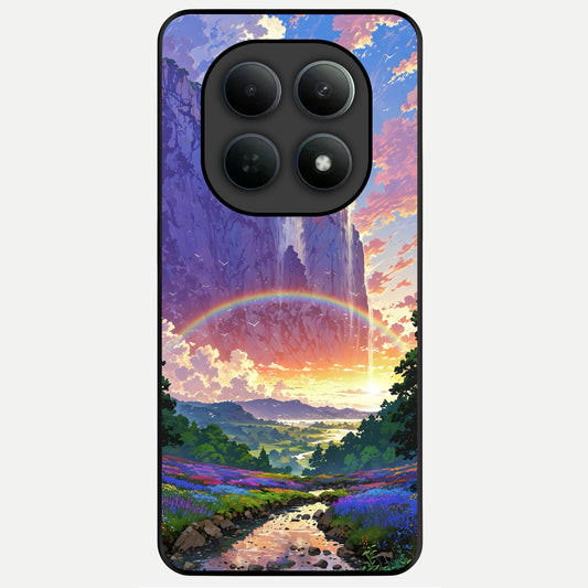  Rainbow Valley Dream Glass Case For Poco M8 back cover – full design glossy printed glass finish