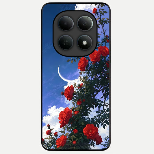  Rose Drift Flowers Glass Case For Poco M8 back cover – full design glossy printed glass finish