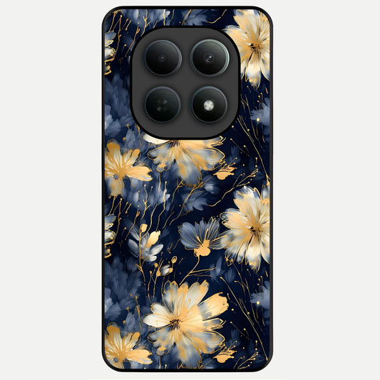  Royal Petal Dream Glass Case For Poco M8 back cover – full design glossy printed glass finish