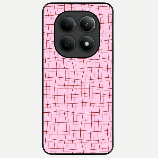  Soft Grid Bliss Glass Case For Poco M8 back cover – full design glossy printed glass finish