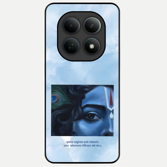  Spiritual Krishna Glass Case For Poco M8 back cover – full design glossy printed glass finish