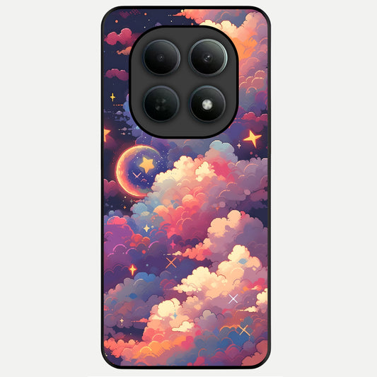  Starlit Dream Clouds Glass Case For Poco M8 back cover – full design glossy printed glass finish