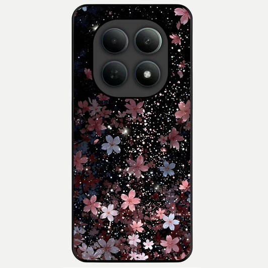  Starlit Flower Dreams Glass Case For Poco M8 back cover – full design glossy printed glass finish