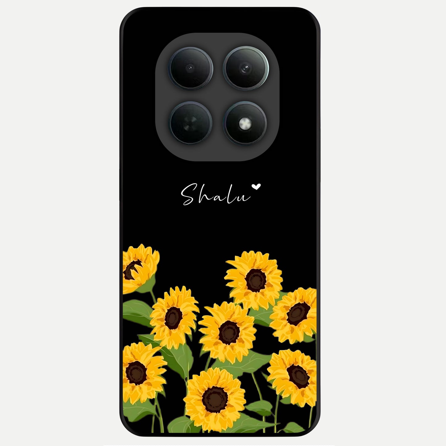  Sunflower Sky Bloom Glass Case For Poco M8 back cover – full design glossy printed glass finish
