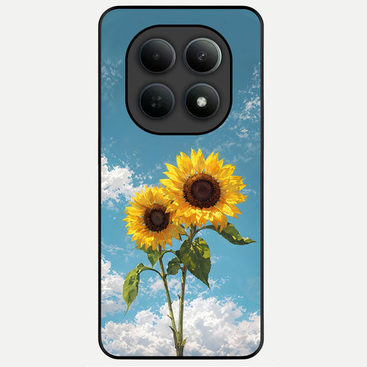  Sunlit Daisy Glow Glass Case For Poco M8 back cover – full design glossy printed glass finish