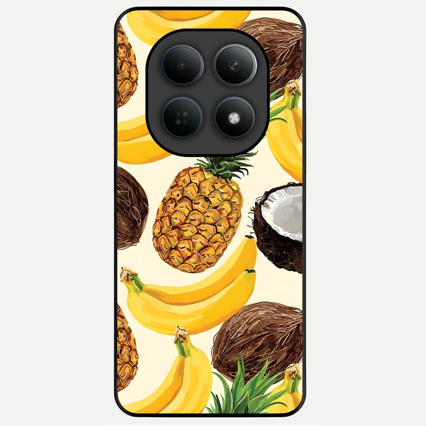  Tropical Fruit Mood Glass Case For Poco M8 back cover – full design glossy printed glass finish