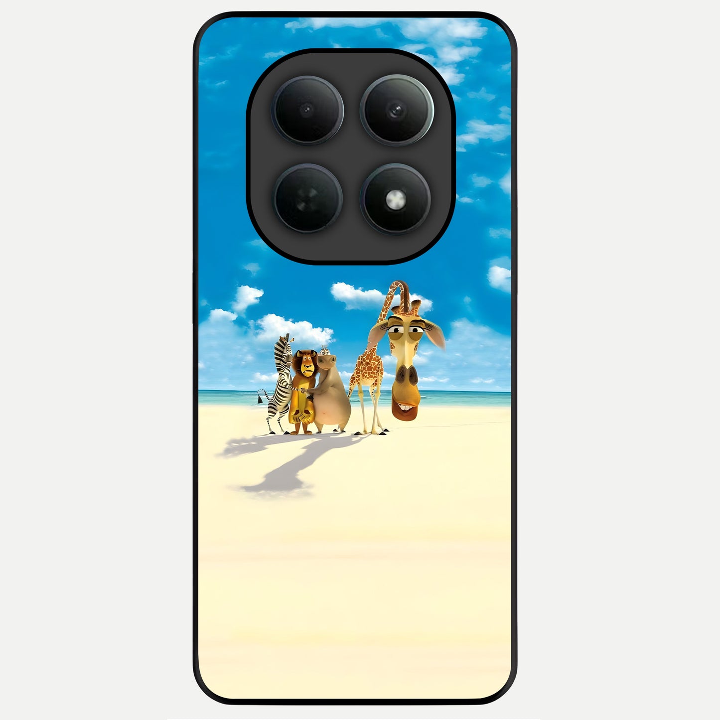  Tropical Fun Squad Glass Case For Poco M8 back cover – full design glossy printed glass finish