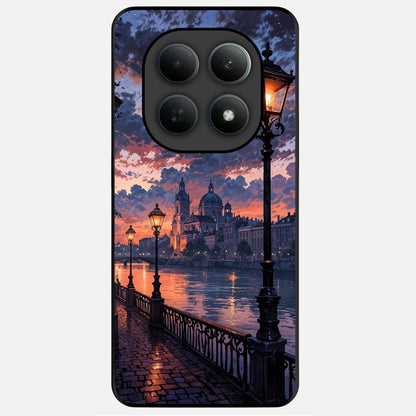  Twilight River Lights Glass Case For Poco M8 back cover – full design glossy printed glass finish
